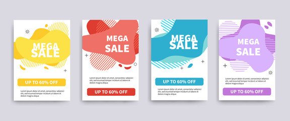 Wall Mural - sale banner or flyer template. mega sale offer banner design