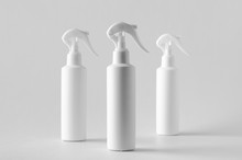 White Cosmetic Trigger Sprayer Bottle Mockup.