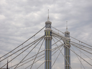 Canvas Print - Albert Bridge over river Thames in London