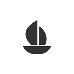 Poster - Sailing icon template black color editable. Sailing symbol vector sign isolated on white background. Simple logo vector illustration for graphic and web design.