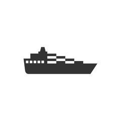 Poster - Ship icon template black color editable. Ship symbol vector sign isolated on white background. Simple logo vector illustration for graphic and web design.