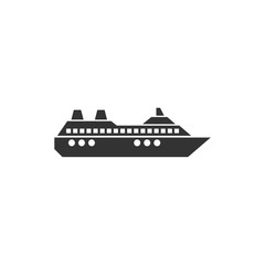 Poster - Ship icon template black color editable. Ship symbol vector sign isolated on white background. Simple logo vector illustration for graphic and web design.