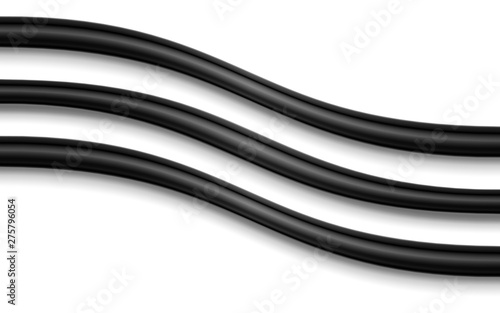Cuadros en Lienzo Flexible electrical or network wire isolated on white background