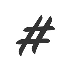 Aufkleber - Hashtag icon template black color editable. Simple logo vector illustration for graphic and web design.