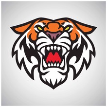 Tiger Head Logo Vector Mascot Illustration Icon