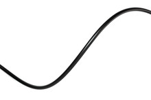 A Black Wire Cable Isolated On A White Background Abstraction.