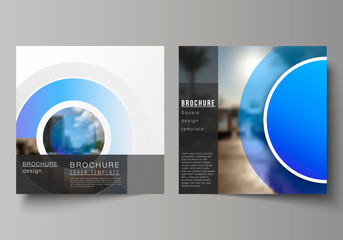 Wall Mural - the minimal vector illustration of editable layout of two square format covers design templates for 