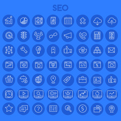 Wall Mural - trendy flat design big seo icons set