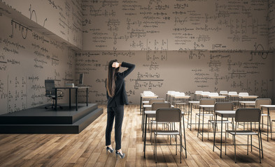 Wall Mural - Woman in modern classroom