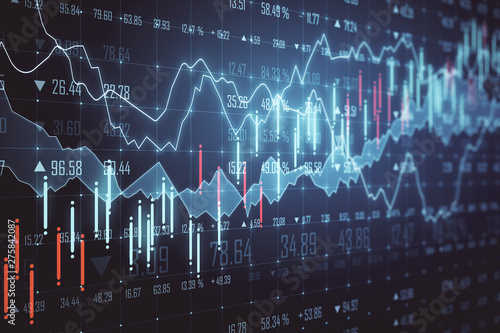 Fotomural Glowing forex chart background