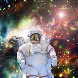 Fototapeta Kosmos - Astronaut and space, galaxies and stars. The elements of this image furnished by NASA.