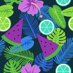 Tropical Evening Seamless Pattern