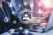 © InfiniteFlow - E-learning and Online Education for Student and University Concept. Graphic interface showing technology of digital training course for people to do remote learning from anywhere.
