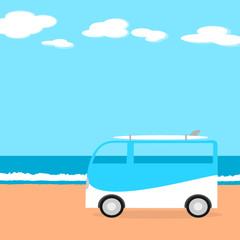 Wall Mural - Surfer Bus