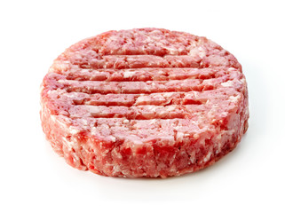 Poster - raw ground meat for hamburger isolated on white background