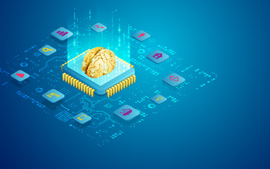 Wall Mural - ai brain