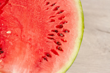 Wall Mural - close-up of watermelon slices on a white table