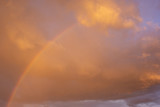 Fototapeta Tęcza - Rainbow in the sunset sky