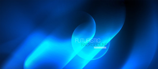 blue neon round shapes techno background