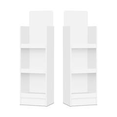 two blank pos display stands - side views. vector illustration