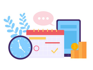 Wall Mural - work planning developing concept. vector flat cartoon design graphic illustration
