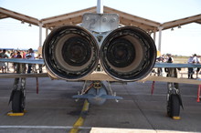 Military Jet Exhaust. Aircraft Exhaust And Nozzle Detail. External View Detailed.