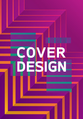 Sticker - Minimal cover design. Halftone cover page layout design. Future geometric pattern. Poster with colorful halftone gradient texture. Interesting geometric background.