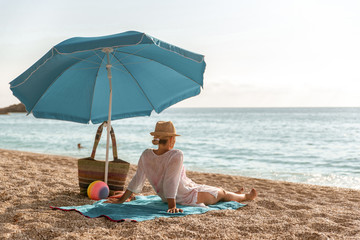 Meditation on the beach by the sea