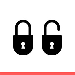 Wall Mural - Lock and unlock vector icon