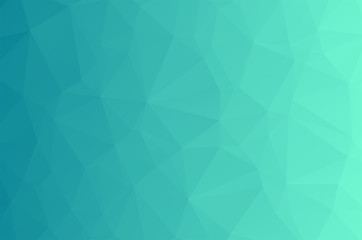 Light Blue turquise Low poly crystal background. Polygon design pattern. Low poly vector illustration, low polygon background.