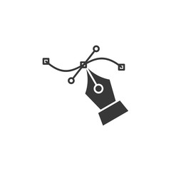Poster - Pen tool cursor icon symbol template black color editable. Simple logo vector illustration for graphic and web design.