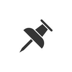 Aufkleber - Push pin icon symbol template black color editable. Simple logo vector illustration for graphic and web design.