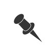 © Frog_Ground - Push pin icon symbol template black color editable. Simple logo vector illustration for graphic and web design.