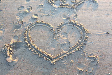 Strand, Herz im Sand 