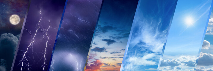 Wall Mural - weather forecast concept, climate change background