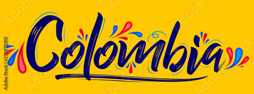Fotomural Colombia Patriotic Banner design Colombian flag colors vector illustration