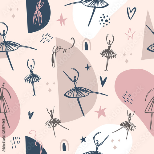 childish-seamless-pattern-with-dancing-girl-ballerina-in-modern-style-vector-creative-background