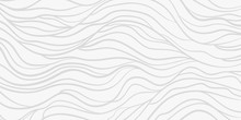 Wavy Background. Monochrome Backdrop With Curved Stripes. Repeating Abstract Waves. Stripe Texture With Many Lines. Black And White Illustration
