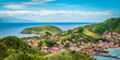 Panoramic landscape view of Terre-de-Haut, Guadeloupe, Les Saintes, Caribbean Sea.