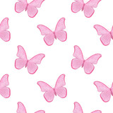 Fototapeta Motyle - Seamless pattern Butterflies watercolor Illustration handmade design Digital paper Textiles wallpaper photo wallpaper scrapbooking