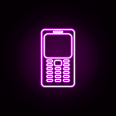 mobile phone neon icon. Elements of technology set. Simple icon for websites, web design, mobile app, info graphics