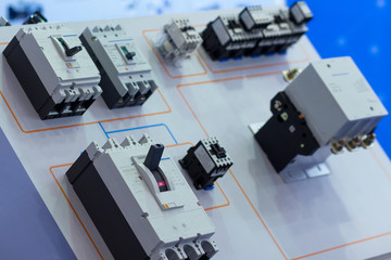 Industrial automatic switch at the stand. Industry