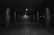 © Pormezz - Old subway station in the dark as  background.