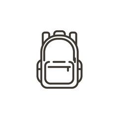 schoolbag icon. trendy modern thin line illustration of a school backpack bag.