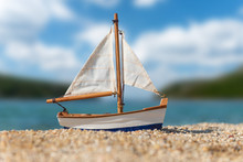 Miniature Fishing Boat At Beach