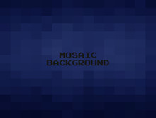 Abstract Dark Blue Geometric Background, Creative Design Templates. Pixel Art Grid Mosaic, 8 Bit Vector Background.