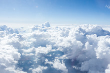Clouds And Sky From Airplane Window View