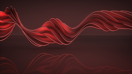 Sticker - Glowing red twisted spiral shape 3D render