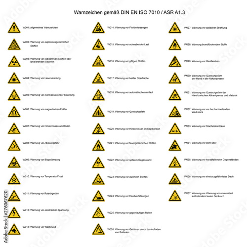 Warnzeichen nach DIN EN ISO 7010 / ASR A1.3 – kaufen Sie diese