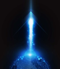 Wall Mural - abstract arrow light out technology background hitech communication concept innovation send for plan